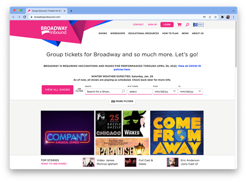 Broadway Inbound Website Home Page