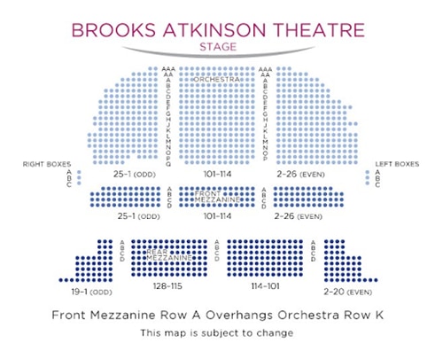 SIX Musical Seating Chart Brooks Atkinson Theatre