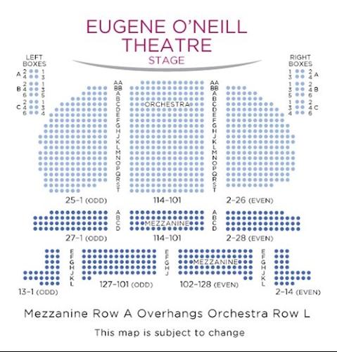 Book of Mormon Seating Chart Eugene O'Neill Theatre