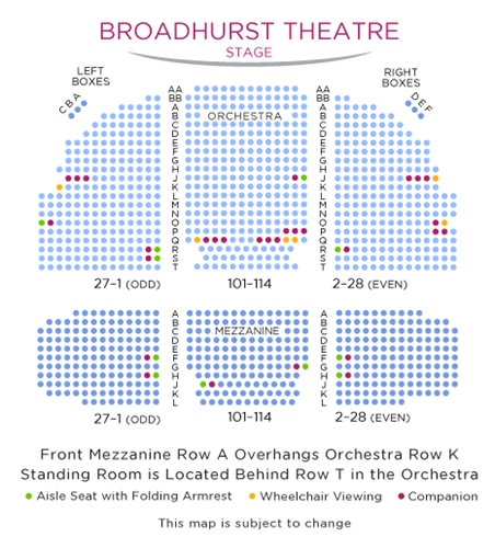 Broadhurst Theatre Seating Chart