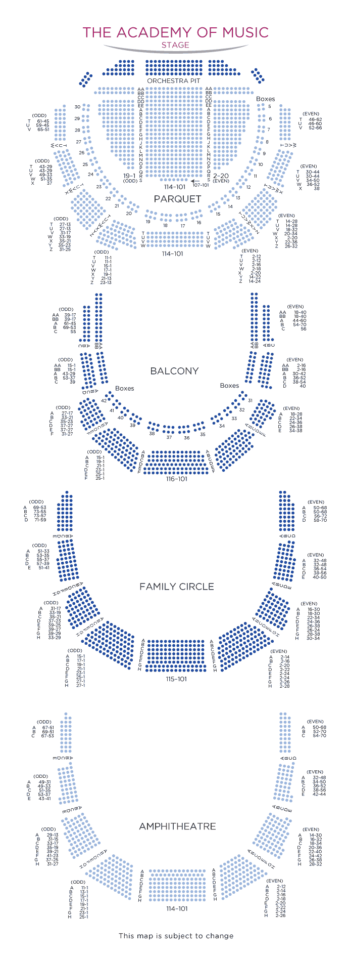 Academy Of Music Seating Chart Ballet
