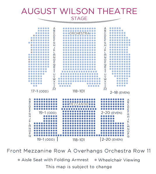 August Wilson Theatre Broadway Seating Chart