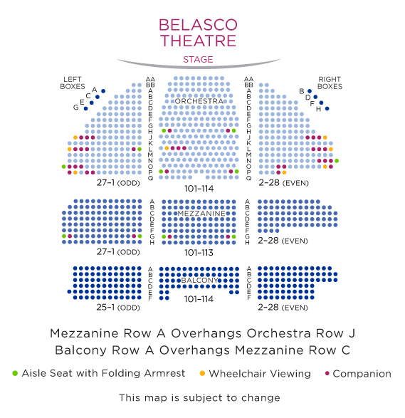 Belasco Theatre Seating Chart