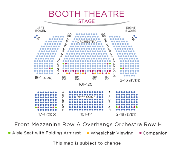 Booth Theatre Seating Chart