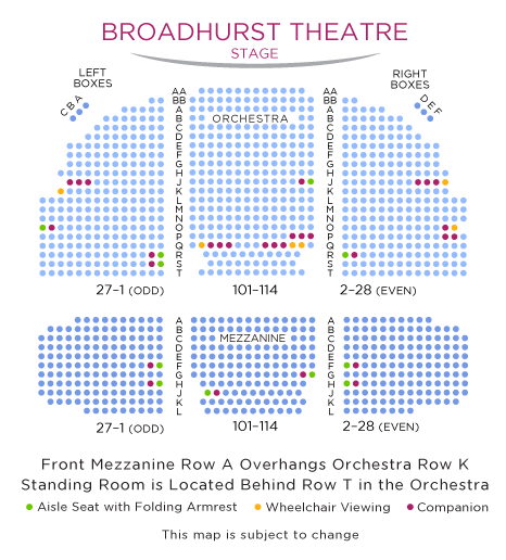 Broadhurst Theatre Seating Chart