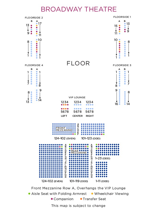 Broadway Theatre Broadway Seating Chart