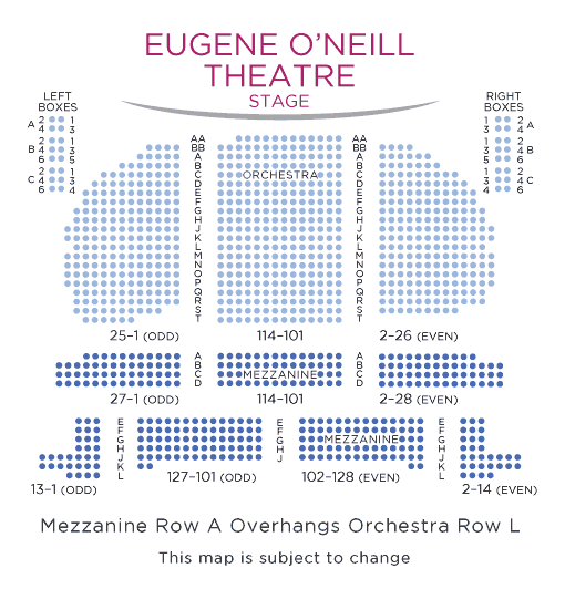 Eugene O&#39;Neill Theatre Broadway Seating Chart