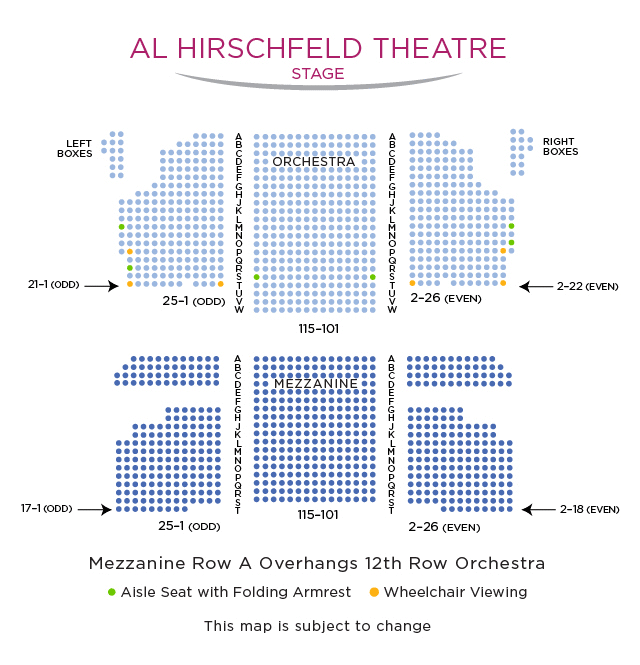 Al Hirschfeld Theatre Broadway Seating Chart
