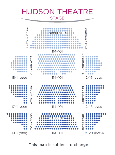 Hudson Theatre Broadway Seating Chart