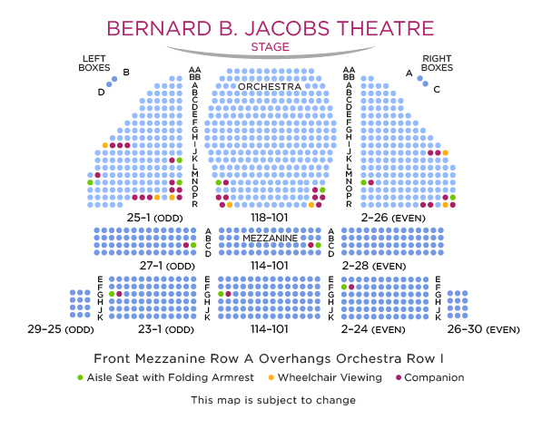 Bernard B Jacobs Seating Chart