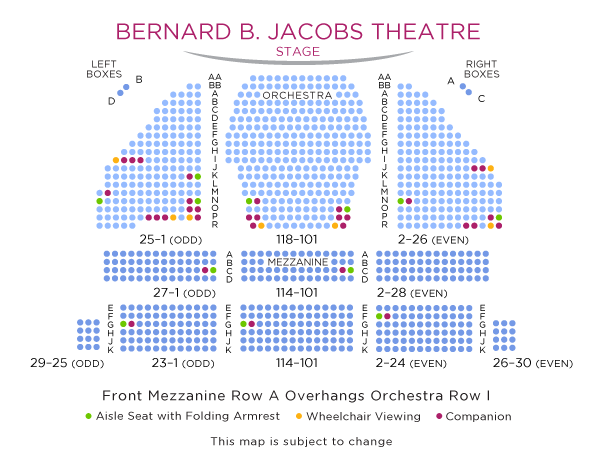 Bernard B Jacobs Seating Chart