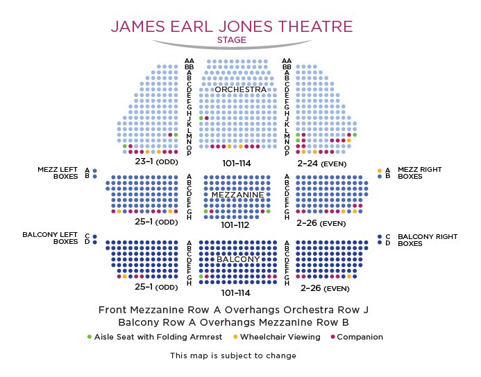 James Earl Jones Theatre Seating Chart