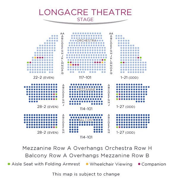 Longacre Theatre Interactive Seating Chart