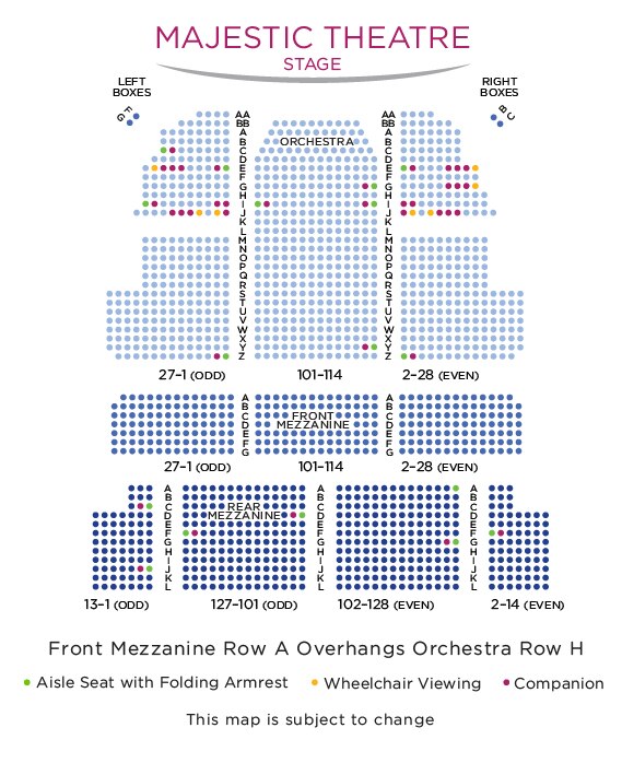 Majestic Theatre Seating Plan