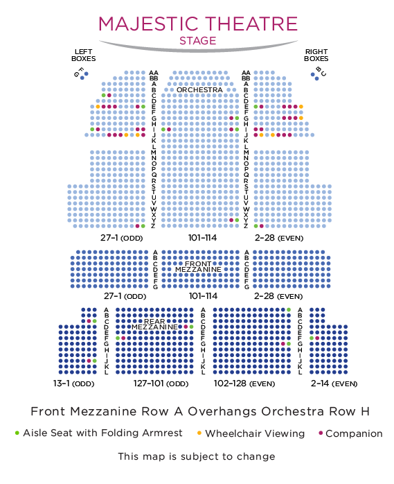 Majestic Theatre Broadway Seating Chart