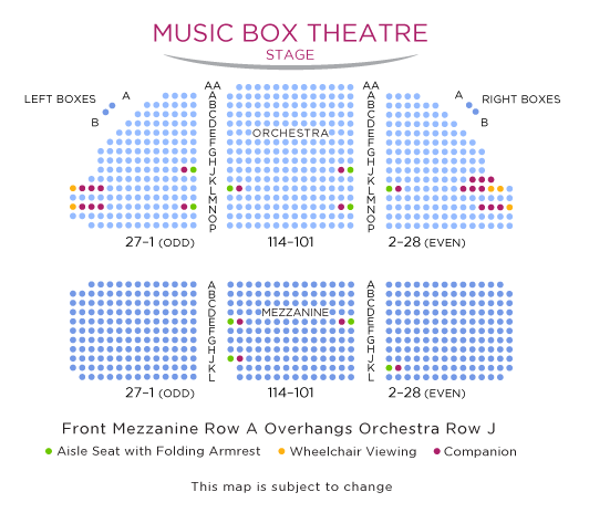 Music Box Theatre Seating Chart