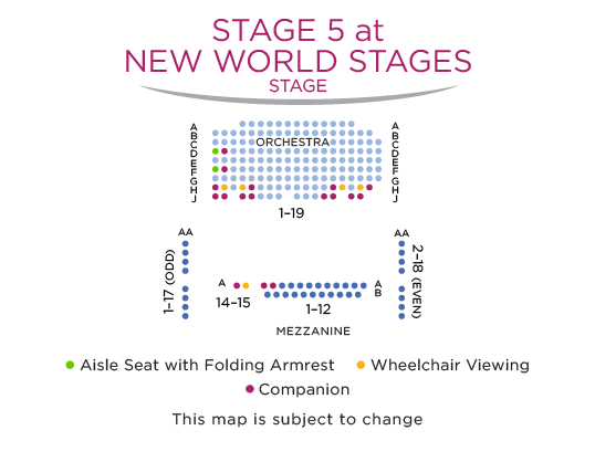 New World Stages Stage 5 Off Broadway Theatre Seating Chart