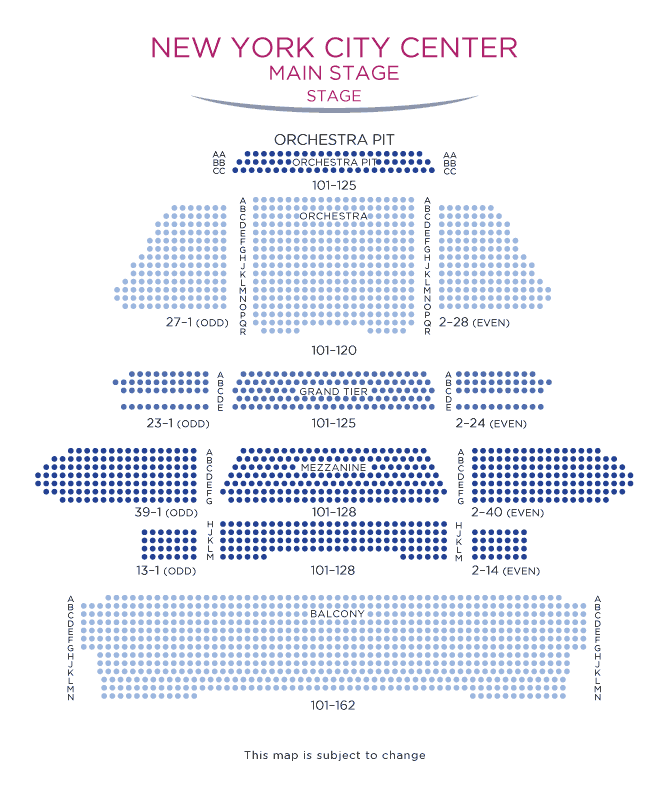 New York City Center Main Stage Seating Chart