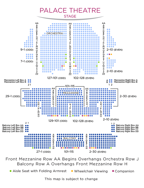 Palace Theatre Broadway Seating Chart