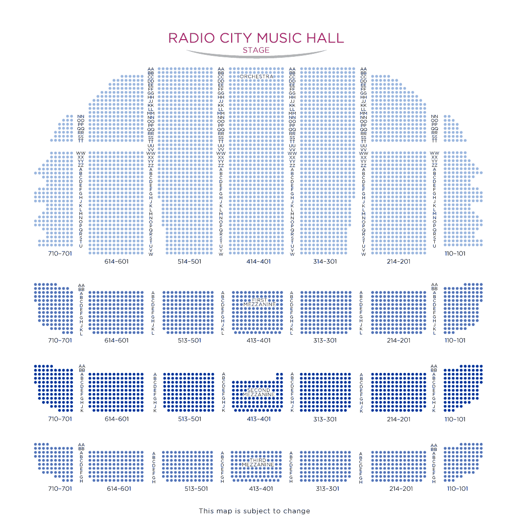 Radio City Theater Seating Chart