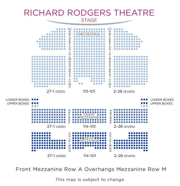 Richard Rodgers Theatre Broadway Seating Chart