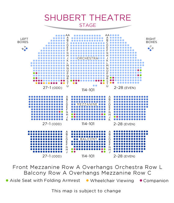 Shubert Theatre Seating Chart