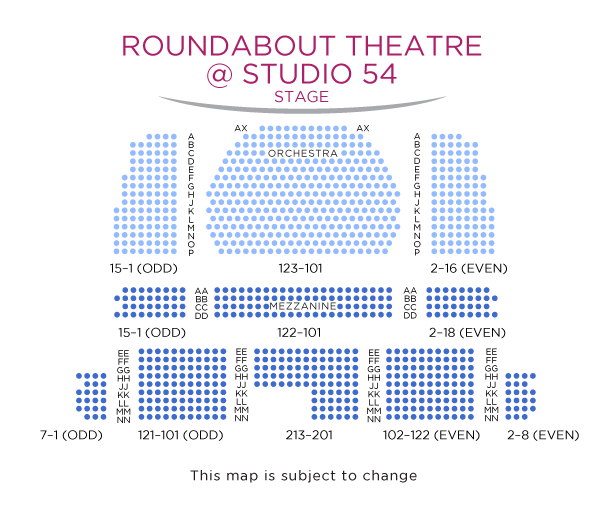 Roundabout Theatre @ Studio 54 Seating Chart